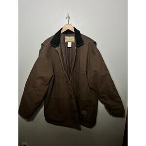 C. E. Schmidt VTG Coat Chore Barn Brown Canvas Corduroy Blanket Lined Work 2X